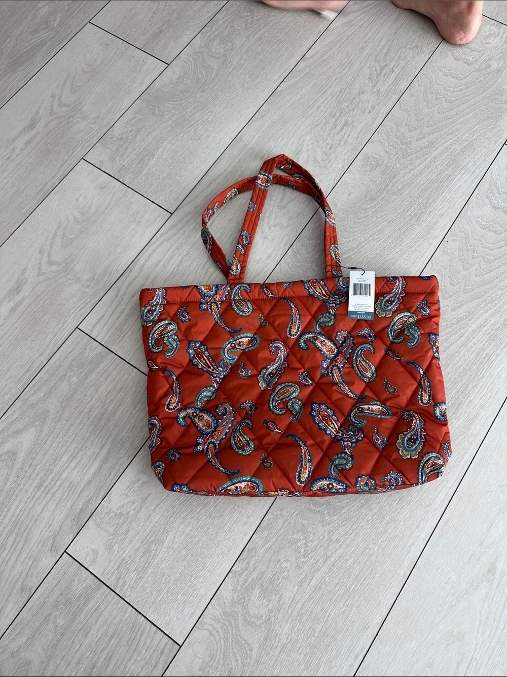 Vera Bradley Quilted Paisley Tote Bag - Red